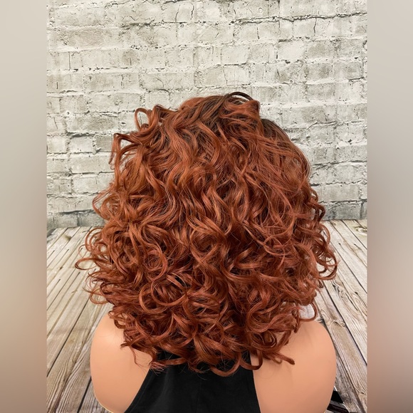 Allure rooted copper auburn human hair blend lace front wig nwt - Picture 5 of 6